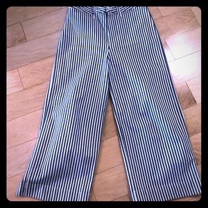 Madewell WideLeg crop Emmett pant railroad stripe